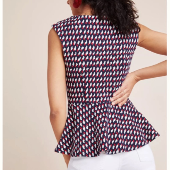 Anthropologie Effi & Ali Effie Peplum Top Size XL - Picture 2 of 7